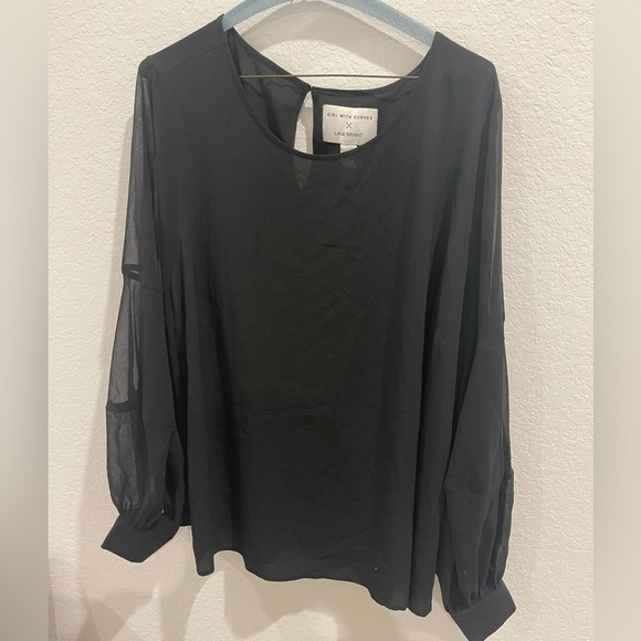 Lane Bryant Girl with Curves Black Blouse Size 18 - Picture 3 of 6